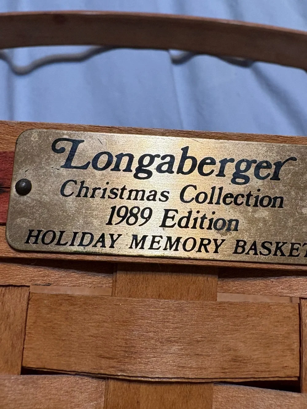 Longaberger Brown and Red Handwoven Storage Basket